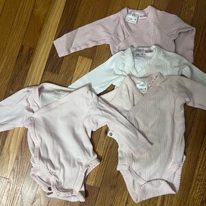 Zara Kids Soft Pink and Cream long sleeve Bodysuit Set